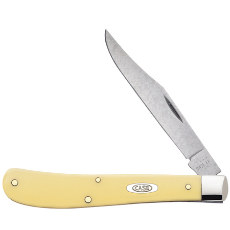 CASE CUTLERY Knife, Yellow Synthetic Smooth Cv Trapper 00031